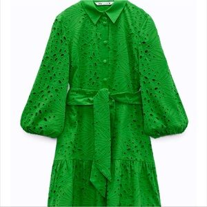 Zara Emerald Eyelet Dress